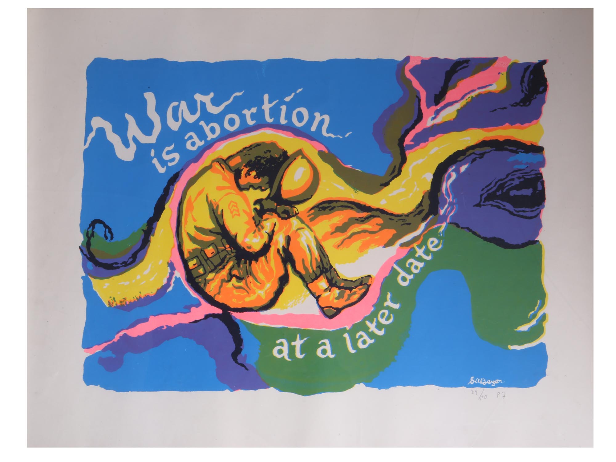 RARE AMERICAN PROPAGANDA POSTER WAR IS ABORTION PIC-0